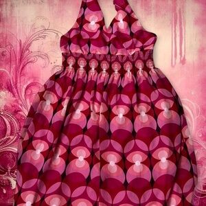 Emily West Pink and Purple Geometric Kids Dress